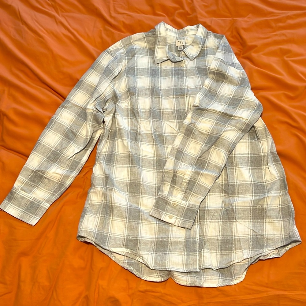 Buffalo check flannel with silver accent - size xxl